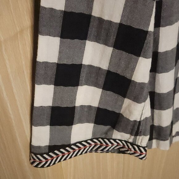 C. Wonder Womens Black White Buffalo Check Top XS - Picture 3 of 6